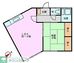 第一高嶺荘 1LDKの間取図画像