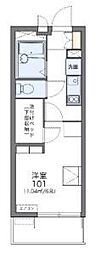 エクレールK下大槻 1Kの間取図画像