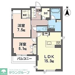 ラ・ルーム厚木町0 2LDKの間取図画像