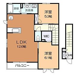 シャーメゾンB 2LDKの間取図画像
