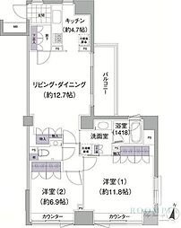 アビティ目黒 4階2LDKの間取り