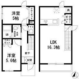 フォレストメゾン大岡山 1階2LDKの間取り