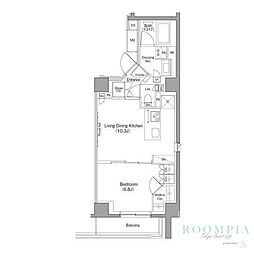ザ・パークハビオ目黒フォート 2階1LDKの間取り