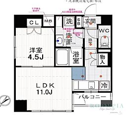 ドゥーエ五反田 2階1LDKの間取り