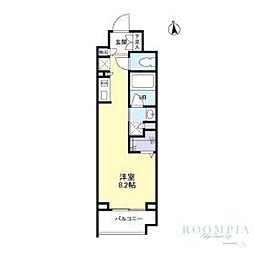 パークフラッツ中目黒 5階ワンルームの間取り