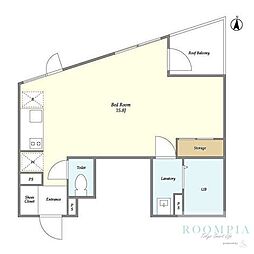 ヴィラ・ハーモニー不動前 301 3階ワンルームの間取り