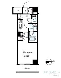 リコットハウス中野新橋 203 2階1Kの間取り