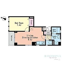 メゾン・ド・セリュリエ 2階1LDKの間取り