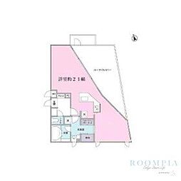 シルバラードＮＯ．4 501 5階ワンルームの間取り