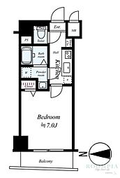 グリフィン・品川大井 9階1Kの間取り