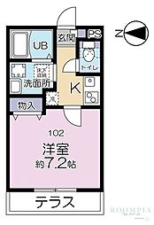 レスペデーザ目黒本町 1階1DKの間取り