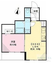 アルム深沢 3階1LDKの間取り