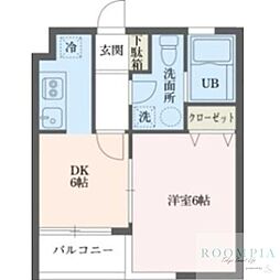 ウィンベルデュエット恵比寿4 1階1DKの間取り
