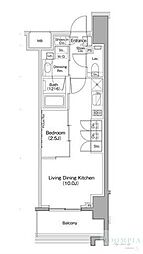 ヴェール・クレール大崎 3階1LDKの間取り
