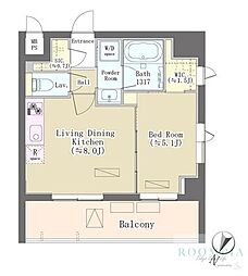 パークレジデンス三軒茶屋 3階1LDKの間取り