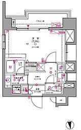 セジョリ大井町 9階1Kの間取り
