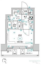 クレイシア品川戸越 5階1Kの間取り