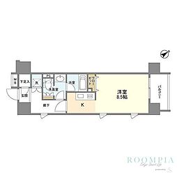 クリオ五反田 7階ワンルームの間取り