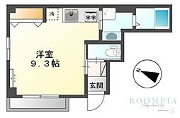 ウィステリア メグロ 2階ワンルームの間取り