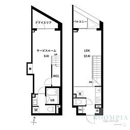 ＪＭＦレジデンス世田谷三宿 1階1LDKの間取り