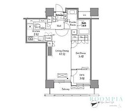 レジディアタワー目黒不動前 11階1SLDKの間取り