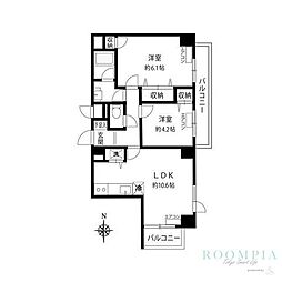 グリーンウッド大蔵 5階2LDKの間取り