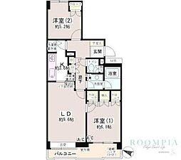 パーク・ハイム用賀南 306 3階2LDKの間取り