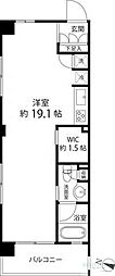 レガリア都立大レジデンス 4階ワンルームの間取り