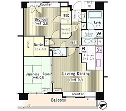 品川戸越パークホームズ 2LDKの間取図画像
