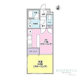 ヴェルデ柿の木坂 1DKの間取図画像