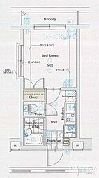 グラントゥルース目黒花房山 1Kの間取図画像