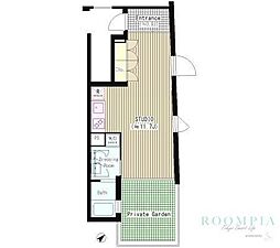ATKレジデンス西小山 ワンルームの間取図画像