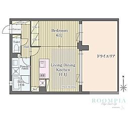 グランステージヒルズ旗の台 1LDKの間取図画像