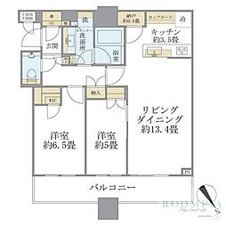 ブリリアタワーズ目黒サウスレジデンス 2LDKの間取図画像
