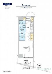 PROUDFLAT渋谷笹塚 1Kの間取図画像
