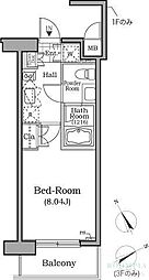 レジディア用賀 1Kの間取図画像