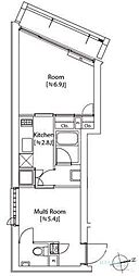 カスタリア祐天寺 1SKの間取図画像
