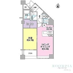 グリーンテラス世田谷 1LDKの間取図画像