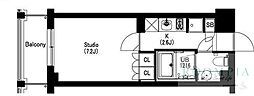 エスティメゾン武蔵小山2 1Kの間取図画像