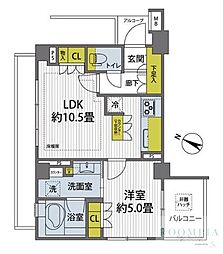 コスモ・イオ桜新町 1LDKの間取図画像