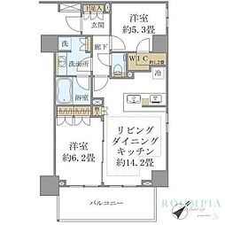 ザ・パークハウスアーバンス東五反田 2LDKの間取図画像