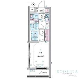 ジェノヴィア三軒茶屋グリーンヴェール 1Kの間取図画像
