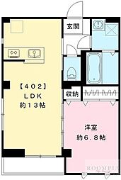 レザン池上 1LDKの間取図画像