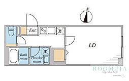 LEGALAND桜新町ANNEX 1Kの間取図画像