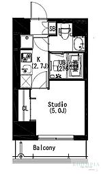 エスティメゾン戸越 1Kの間取図画像