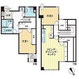 グランドメゾン目黒南 2LDKの間取図画像