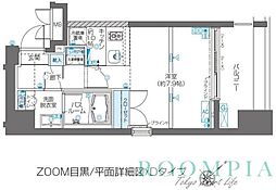ZOOM目黒 ワンルームの間取図画像