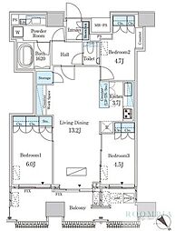 レガシス中目黒 3LDKの間取図画像