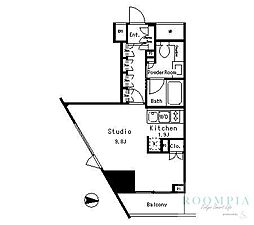 MFPRコート目黒南 1Kの間取図画像