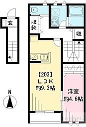 クラフトフォレスト 1LDKの間取図画像